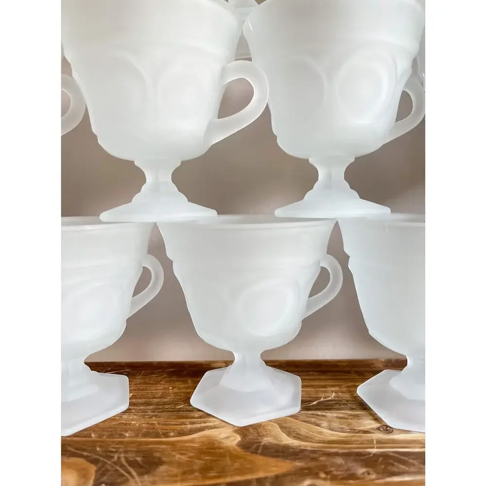 12 Tiara Provincial Frosted Glass Punch Cups